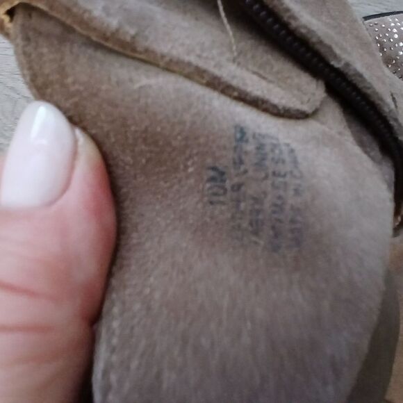 TTan Suede Studded Heeled Boots - Picture 3 of 5